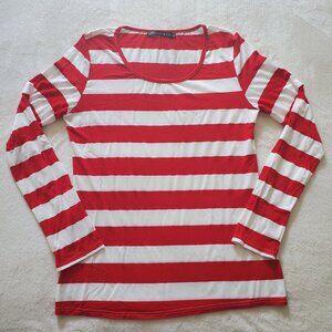 Women's Long Sleeve Striped T-Shirt Scoop Neck Tee Where's Waldo/Wenda Costume